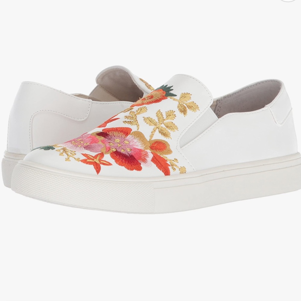 Nanette Lepore Women’s Whimsical embroidered white sneakers
